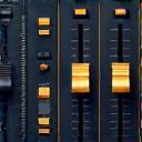Icon of audio mixing console faders for Mixing & Sound Design