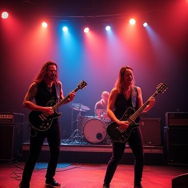 Energetic live performance photo of Brazilian rock band 'Fúria Tropical'